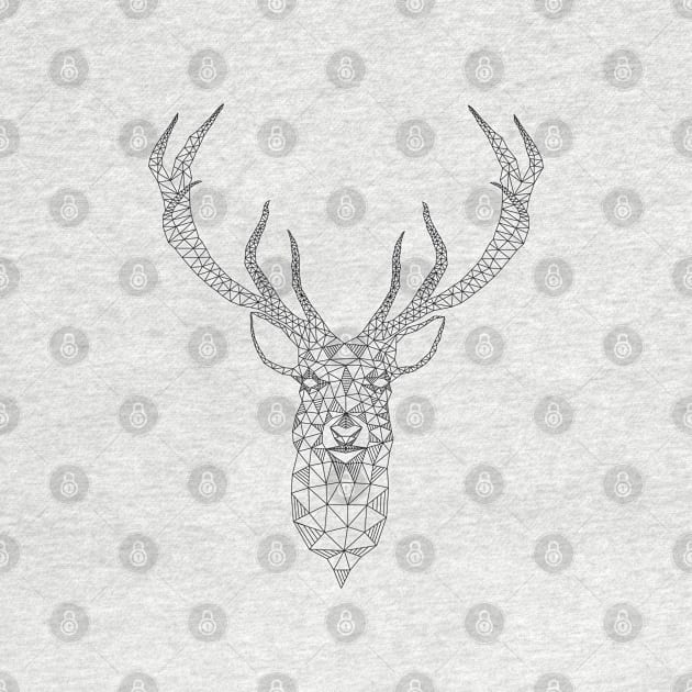 Christmas deer head abstract geometric pattern by beakraus